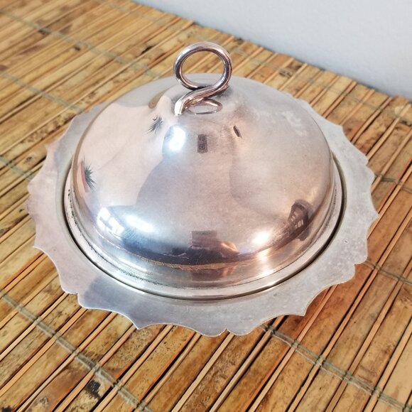 Vintage Silver Plate Small Covered Dish Three Pieces - 6" Round Martin Hall & Co - Picture 1 of 13
